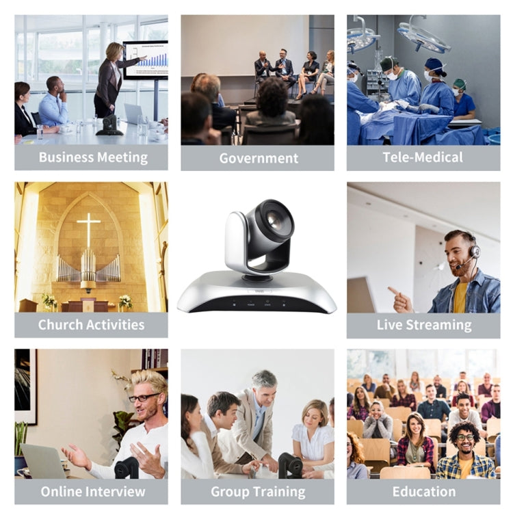 YANS YS-H110UH USB HD 1080P 10X Zoom Wide-Angle Video Conference Camera with Remote Control(Silver) - free shipping - PMc TechLife - Order now!