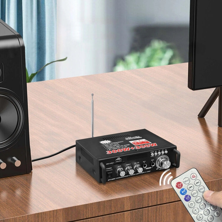 AV-298BT 300W+300W Hi-Fi Stereo Amplifier Bluetooth Home Audio Karaoke Digital Amplifier EU Plug - by PMC TechLife | Online Shopping South Africa | PMC TechLife | Buy Now Pay Later Mobicred