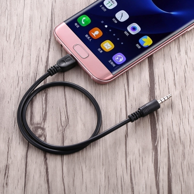 3.5mm Male to Micro USB Male Audio AUX Cable, Length: about 40cm(Black) - Aux Cable by PMC TechLife | Online Shopping South Africa | PMC TechLife