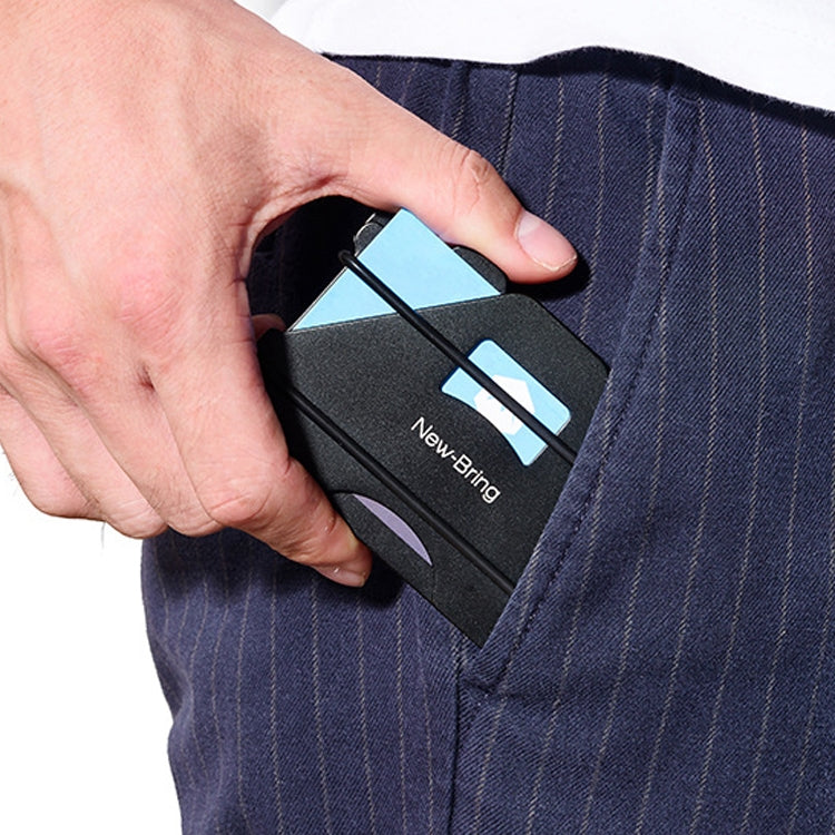 New Bring Metal Card Holder Anti-Demagnetization Anti-Theft Brush Anti-RFID Card Holder Ultra-Thin Card Holder Men Wallet(Carbon Fiber) - Antimagnetic RFID Package by New Bring | Online Shopping South Africa | PMC TechLife | Buy Now Pay Later Mobicred