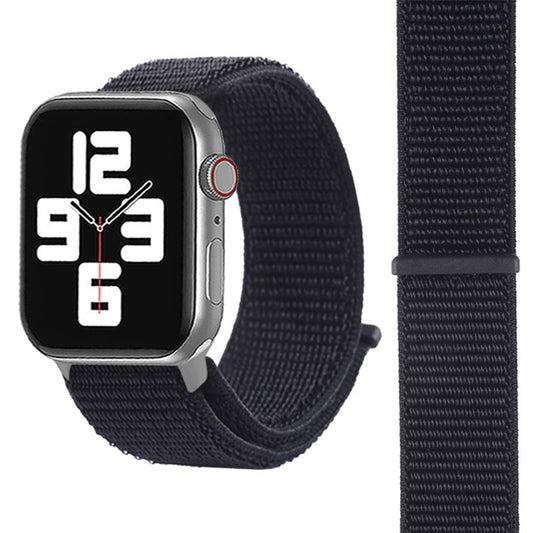 For Apple Watch 46mm / 49mm / 45mm / 44mm Simple Fashion Nylon Watch Band with Magic Stick(Black) - Watch Bands by PMC Jewellery | Online Shopping South Africa | PMC Jewellery | Buy Now Pay Later Mobicred