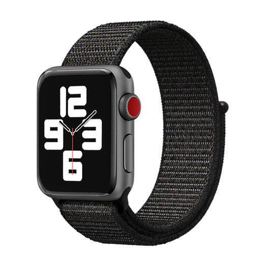 For Apple Watch 46mm / 49mm / 45mm / 44mm Simple Fashion Nylon Watch Band with Magic Stick(Nightfall Black) - Watch Bands by PMC Jewellery | Online Shopping South Africa | PMC Jewellery | Buy Now Pay Later Mobicred