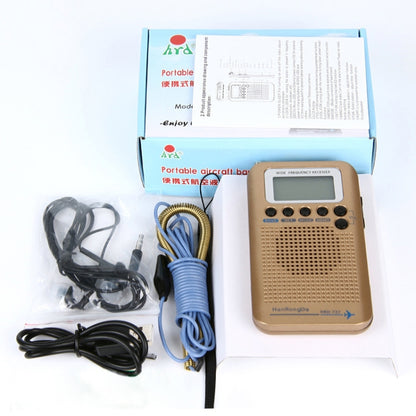 HRD-737 Portable Aircraft Band Radio Wide Frequency Receiver (Gold) - Radio Player by PMC Jewellery | Online Shopping South Africa | PMC Jewellery | Buy Now Pay Later Mobicred