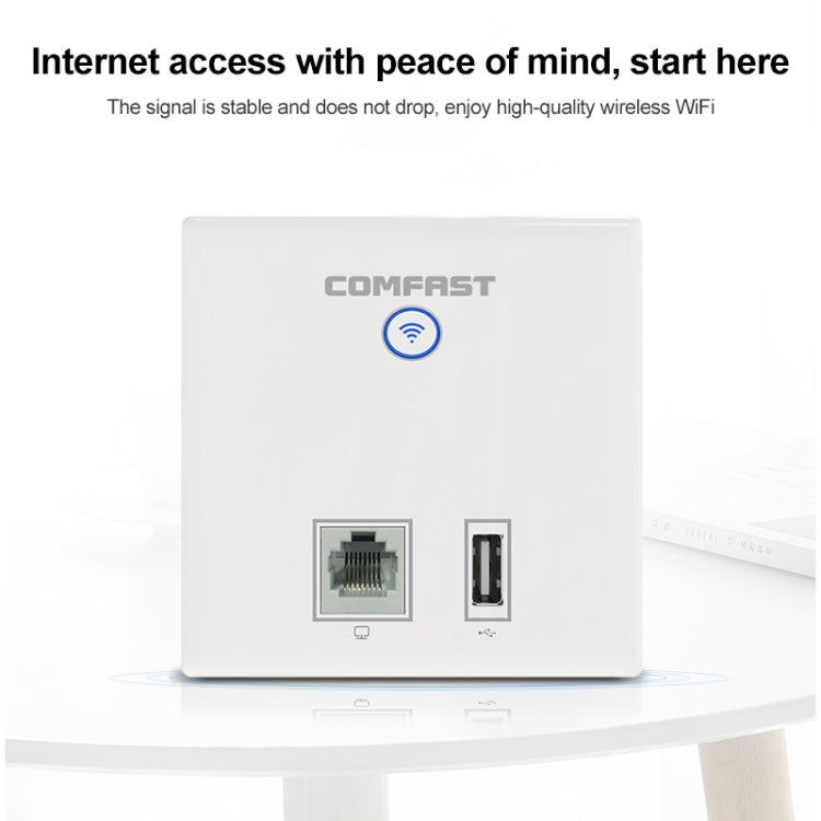 COMFAST CF-E536N 300Mbps Indoor Wall WiFi AP RJ45 & USB Client Wall AP - Wireless Routers by COMFAST | Online Shopping South Africa | PMC Jewellery | Buy Now Pay Later Mobicred