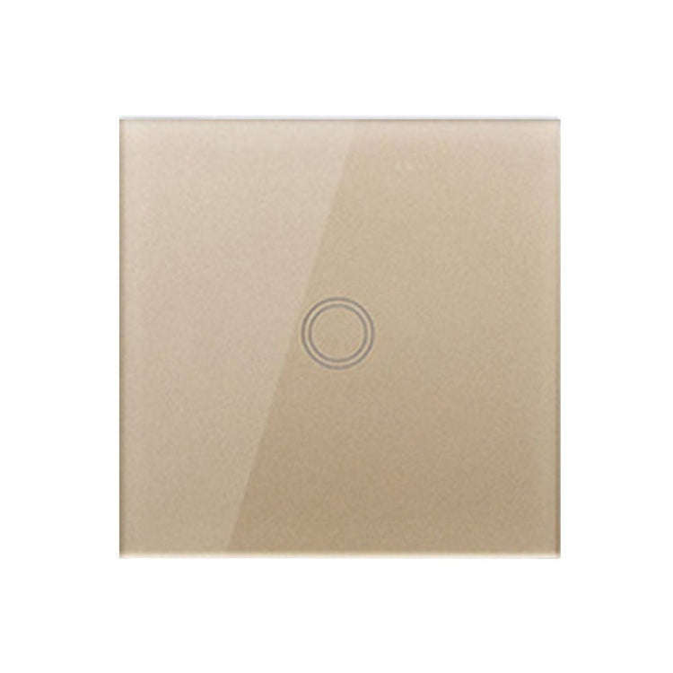 86mm 1 Gang Tempered Glass Panel Wall Switch Smart Home Light Touch Switch with RF433 Remote Controller, AC 110V-240V(Gold) - Smart Switch by PMC TechLife | Online Shopping South Africa | PMC TechLife