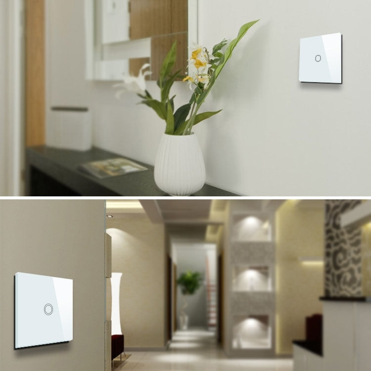 86mm 1 Gang Tempered Glass Panel Wall Switch Smart Home Light Touch Switch with RF433 Remote Controller, AC 110V-240V(Gold) - Smart Switch by PMC TechLife | Online Shopping South Africa | PMC TechLife