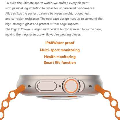 WIWU SW01 Ultra 1.9 inch IPS Screen IP68 Waterproof Bluetooth Smart Watch, Support Heart Rate Monitoring(Orange) - Smart Watches by WIWU | Online Shopping South Africa | PMC Jewellery | Buy Now Pay Later Mobicred