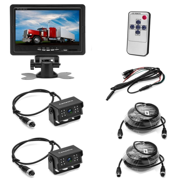 A1510 7 inch HD Car 12 IR Night Vision Rear View Backup Dual Camera Rearview Monitor, with 15m Cable - Rear View Cameras by PMC Jewellery | Online Shopping South Africa | PMC Jewellery