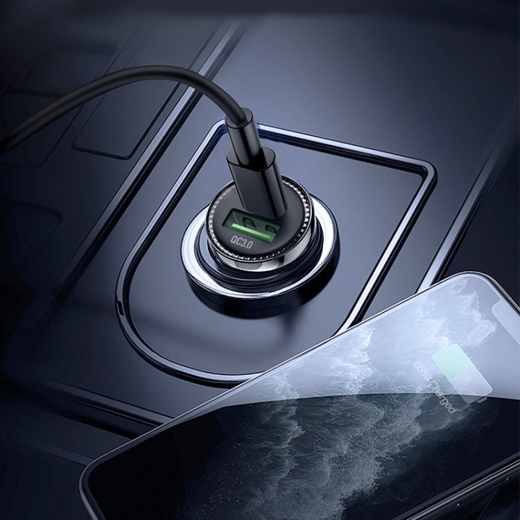 AR-CA08 12W 2A USB-C / Type-C + USB Ports Car Charger (Silver) - Car Charger by PMC TechLife | Online Shopping South Africa | PMC TechLife | Buy Now Pay Later Mobicred