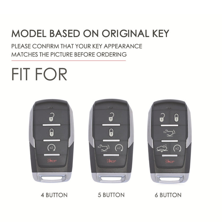 For Dodge Ram 5-button C162 Car Key Leather Protective Case (Blue) - Car Key Cases by PMC TechLife | Online Shopping South Africa | PMC TechLife | Buy Now Pay Later Mobicred