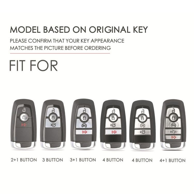 For Ford F-150 4-button C072 Car Key Leather Protective Case (Blue) - Car Key Cases by PMC TechLife | Online Shopping South Africa | PMC TechLife | Buy Now Pay Later Mobicred