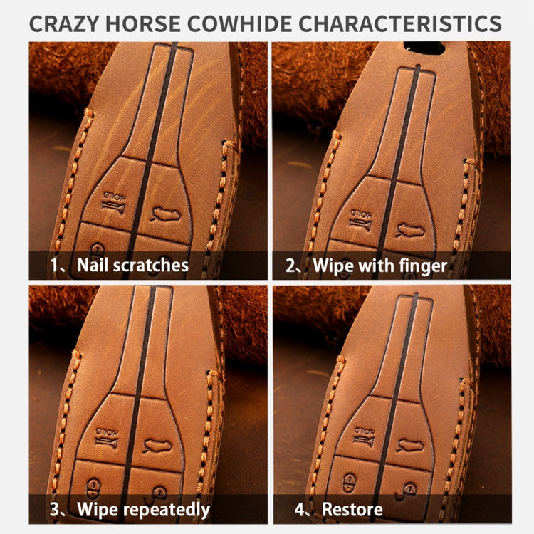 For Ford F-150 5-button C073 Car Key Leather Protective Case (Brown) - Car Key Cases by PMC TechLife | Online Shopping South Africa | PMC TechLife | Buy Now Pay Later Mobicred