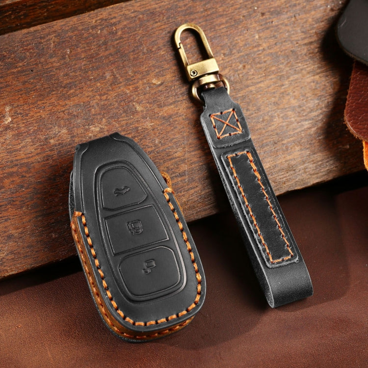For Ford Focus/Mondeo/Maverick/Explorer/Escort/Edge 2017-2018 C231 Car Key Leather Protective Case (Black) - Car Key Cases by PMC TechLife | Online Shopping South Africa | PMC TechLife | Buy Now Pay Later Mobicred