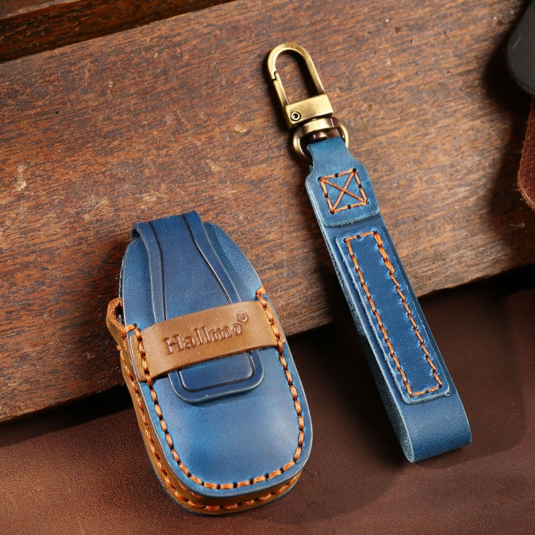 For Ford Focus/Mondeo/Maverick/Explorer/Escort/Edge 2017-2018 C231 Car Key Leather Protective Case (Blue) - Car Key Cases by PMC TechLife | Online Shopping South Africa | PMC TechLife | Buy Now Pay Later Mobicred