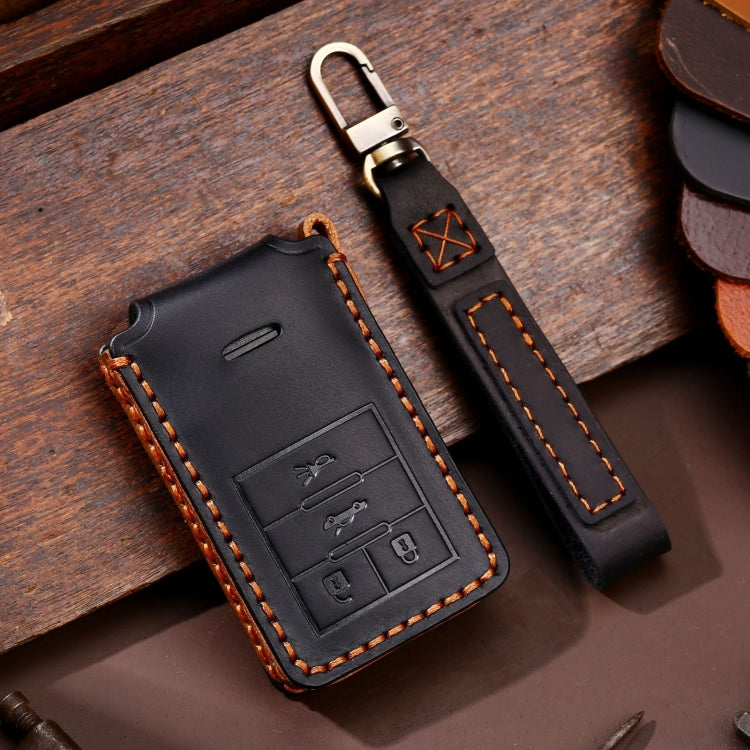 For Cadillac 4-button C090 Car Key Leather Protective Case (Black) - Car Key Cases by PMC TechLife | Online Shopping South Africa | PMC TechLife | Buy Now Pay Later Mobicred