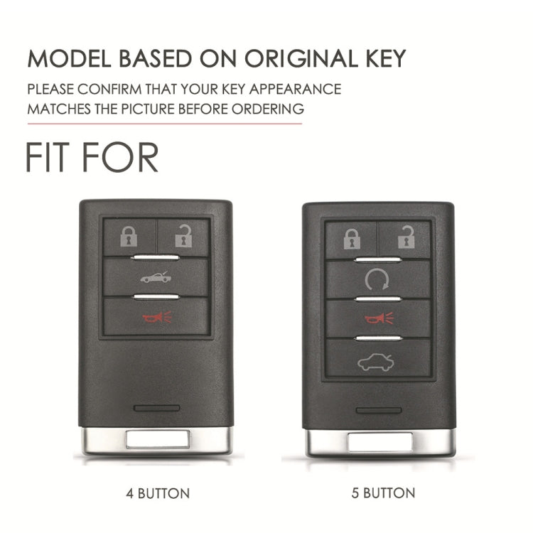 For Cadillac 5-button C091 Car Key Leather Protective Case (Black) - Car Key Cases by PMC TechLife | Online Shopping South Africa | PMC TechLife | Buy Now Pay Later Mobicred