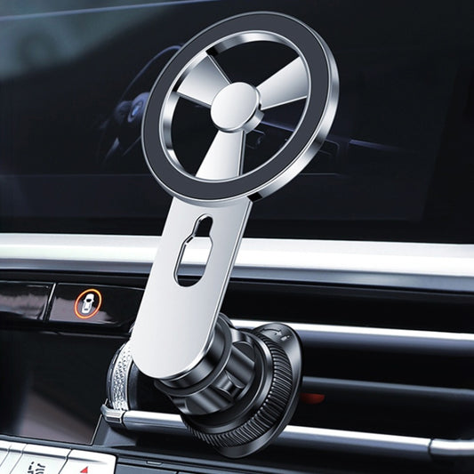 F73 MagSafe Magnetic Suction 360 Degree Rotating Car Phone Holder (Silver) - Car Holders by PMC Jewellery | Online Shopping South Africa | PMC Jewellery | Buy Now Pay Later Mobicred