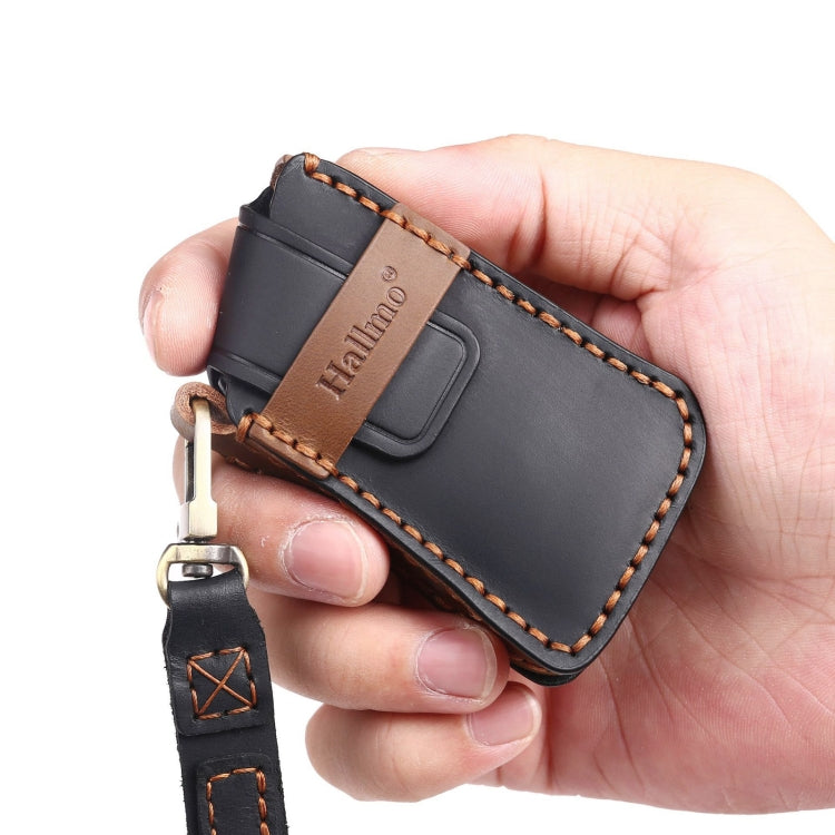 For Lexus 4-button Hallmo Car Cowhide Leather Key Protective Cover Key Case(Brown) - Car Key Cases by Hallmo | Online Shopping South Africa | PMC TechLife | Buy Now Pay Later Mobicred