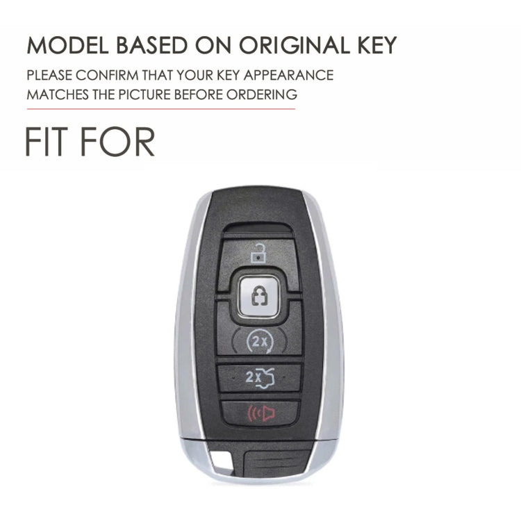 For Lincoln Hallmo Car Cowhide Leather Key Protective Cover Key Case(Black) - Car Key Cases by Hallmo | Online Shopping South Africa | PMC TechLife | Buy Now Pay Later Mobicred