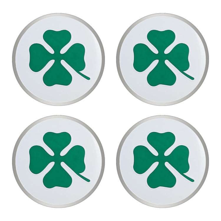 4 in 1 Car Four Leaf Clover Pattern Wheel Hub Decorative Sticker, Diameter: 5.8cm - Decorative Sticker by PMC Jewellery | Online Shopping South Africa | PMC Jewellery