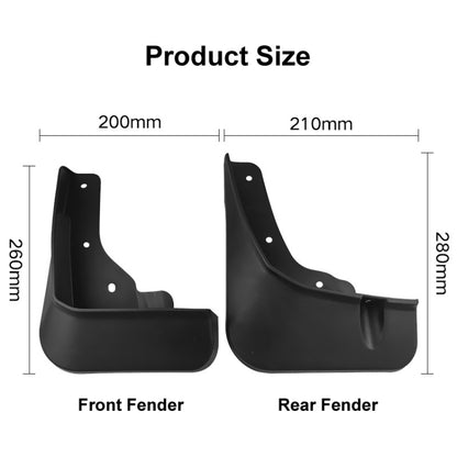 For Mitsubishi Outlander 2023 4pcs/Set Car Auto Soft Plastic Splash Flaps Fender Guard - Mudguards by PMC Jewellery | Online Shopping South Africa | PMC Jewellery | Buy Now Pay Later Mobicred