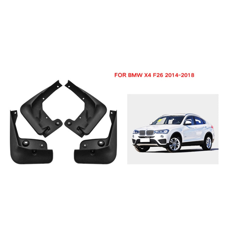 For BMW X4 X F26 2014-2018 4pcs/Set Car Auto Soft Plastic Splash Flaps Fender Guard - Mudguards by PMC TechLife | Online Shopping South Africa | PMC TechLife | Buy Now Pay Later Mobicred
