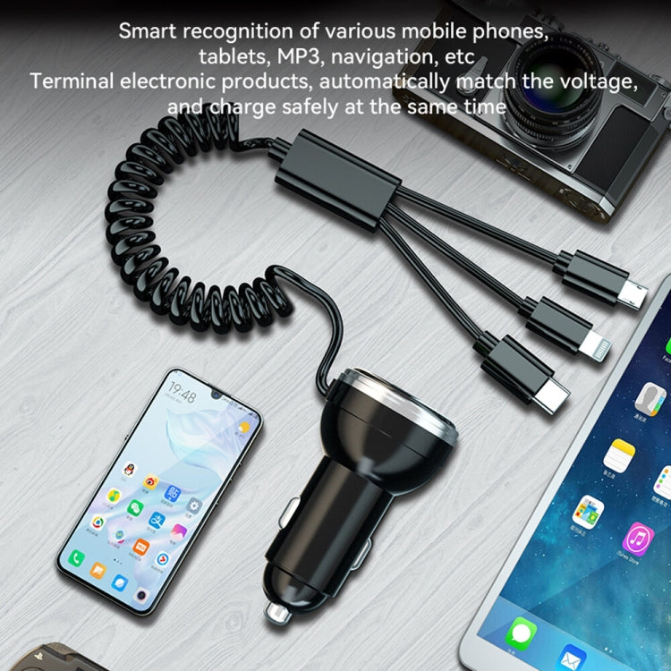 BW13 67.5W 3 in 1 Charging Cable & Dual USB Port Car Charger - Car Charger by PMC Jewellery | Online Shopping South Africa | PMC Jewellery | Buy Now Pay Later Mobicred