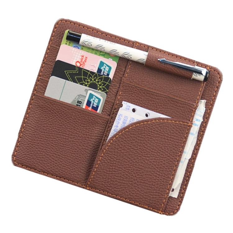 Car Multifunctional Sun Visor Card Holder Bill Storage Card Bag (Brown) - Stowing Tidying by PMC TechLife | Online Shopping South Africa | PMC TechLife | Buy Now Pay Later Mobicred