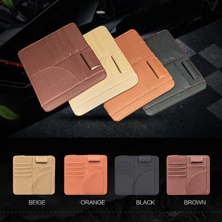 Car Multifunctional Sun Visor Card Holder Bill Storage Card Bag (Brown) - Stowing Tidying by PMC TechLife | Online Shopping South Africa | PMC TechLife | Buy Now Pay Later Mobicred