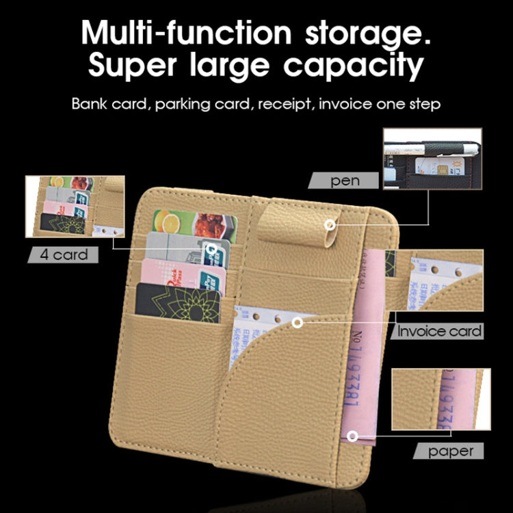 Car Multifunctional Sun Visor Card Holder Bill Storage Card Bag (Brown) - Stowing Tidying by PMC TechLife | Online Shopping South Africa | PMC TechLife | Buy Now Pay Later Mobicred