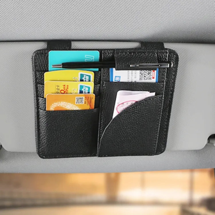 Car Multifunctional Sun Visor Card Holder Bill Storage Card Bag (Brown) - Stowing Tidying by PMC TechLife | Online Shopping South Africa | PMC TechLife | Buy Now Pay Later Mobicred