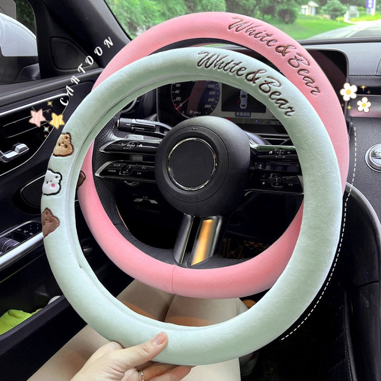 Round Style Car Universal Cartoon Pattern Plush Warm Anti-skid Steering Wheel Cover, Diameter: 38cm (Grey) - Steering Wheel Accessories by PMC TechLife | Online Shopping South Africa | PMC TechLife | Buy Now Pay Later Mobicred
