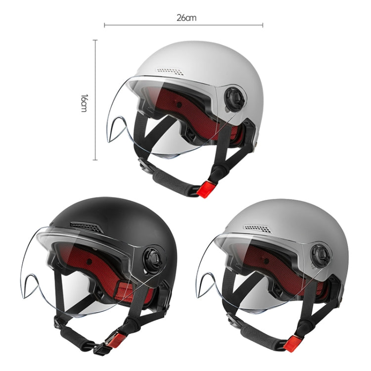 BY-1292 Unisex Motorcycle Frosted Protective Short Mirror Half Helmet (Black) - Helmets by PMC TechLife | Online Shopping South Africa | PMC TechLife | Buy Now Pay Later Mobicred