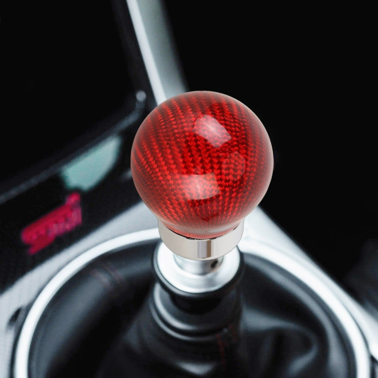 Car Carbon Fiber Pattern Gear Shift Knob Round Modified Gear Shift Head (Red) - Shift Knob by PMC Jewellery | Online Shopping South Africa | PMC Jewellery | Buy Now Pay Later Mobicred