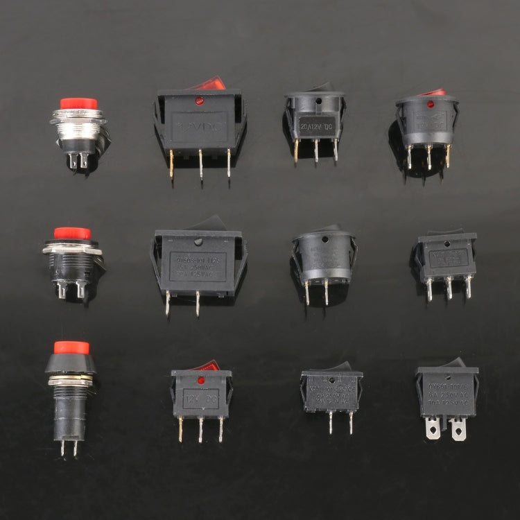 50pcs Universal Power Switch Button Assortment Kit - Car Switches by PMC Jewellery | Online Shopping South Africa | PMC Jewellery