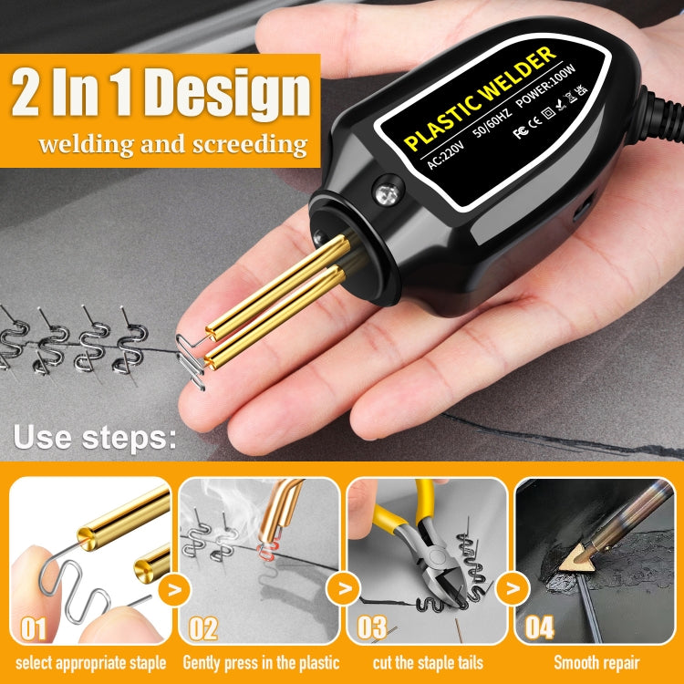 Hot Stapler Plastic Welding Machine Car Bumper Repair Kit Plier, EU Plug - Hand Tool Sets by PMC TechLife | Online Shopping South Africa | PMC TechLife