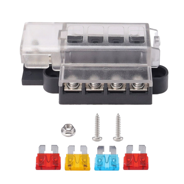 4 Way Fuse Block with Fuses and Terminals - Fuse by PMC TechLife | Online Shopping South Africa | PMC TechLife | Buy Now Pay Later Mobicred