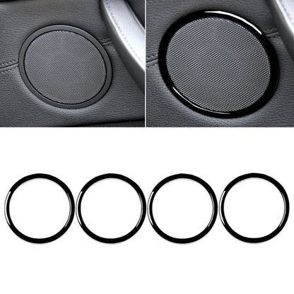 4pcs / Set Car Door Horn Ring Decorative Sticker for BMW X5 E70 2008-2013 / X6 E71 2009-2014, Left and Right Drive Universal(Black) - Car Interior Mouldings by PMC Jewellery | Online Shopping South Africa | PMC Jewellery | Buy Now Pay Later Mobicred