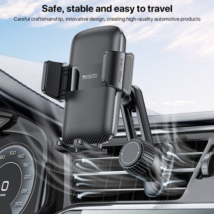 Yesido C242 Adjustable Car Air Vent Mechanical Phone Clip Holder - Universal Car Holders by Yesido | Online Shopping South Africa | PMC TechLife | Buy Now Pay Later Mobicred