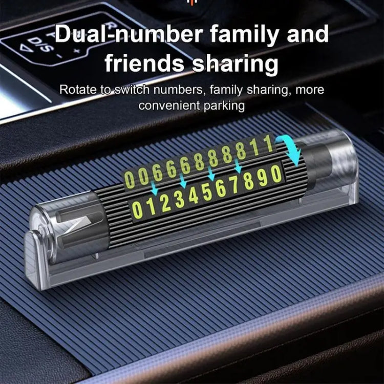 Car Multi-functional Emergency Safety Hammer Temporary Parking Dual Number Plate (Grey) - Emergency Hammer by PMC TechLife | Online Shopping South Africa | PMC TechLife | Buy Now Pay Later Mobicred