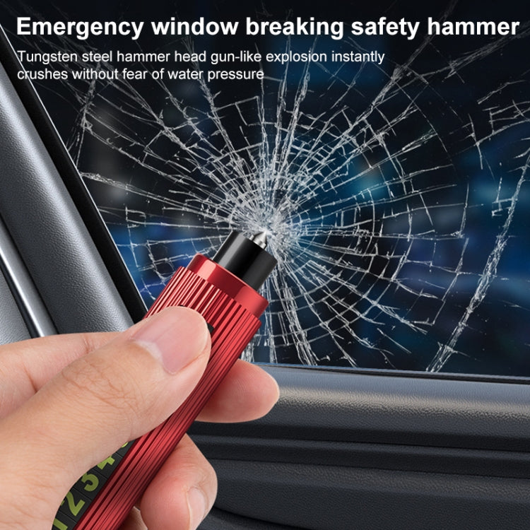 Car Multi-functional Emergency Safety Hammer Temporary Parking Dual Number Plate (Red) - Emergency Hammer by PMC TechLife | Online Shopping South Africa | PMC TechLife | Buy Now Pay Later Mobicred