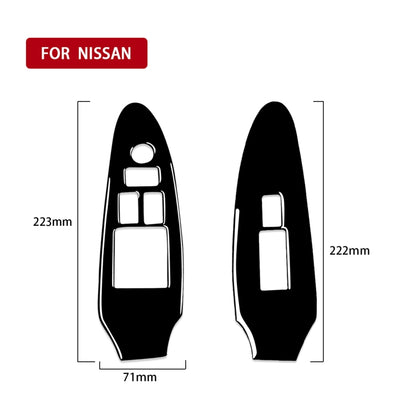 For Nissan 370Z Z34 2009- 2 in 1 Car Window Lift Panel with Hole Decorative Sticker, Left Drive (Black) - Car Interior Mouldings by PMC Jewellery | Online Shopping South Africa | PMC Jewellery | Buy Now Pay Later Mobicred