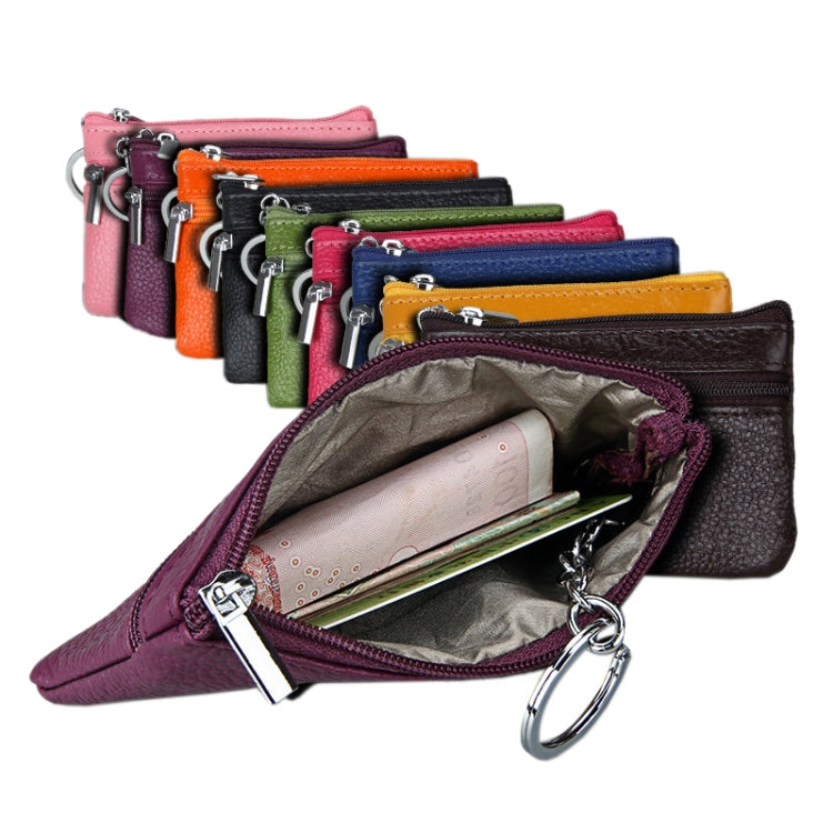 Cowhide Leather Zipper Solid Color Horizontal Card Holder Wallet RFID Blocking Coin Purse Card Bag Protect Case, Size: 11.4*7.4cm(Brown) - free shipping - PMC Jewellery - Order now!