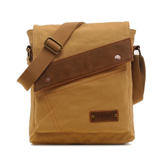 AUGUR 9088 Retro Vertical Style Canvas Shoulder Messenger Crossby Bag(Khaki) - Crossbody Bags by AUGUR | Online Shopping South Africa | PMC Jewellery