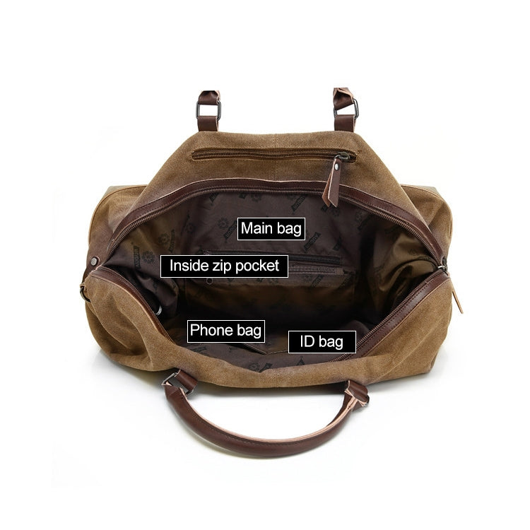 AUGUR 2012 Portable Casual Canvas Travel Handbag Baggage Shoulder Crossby Bag(Grey) - free shipping - PMC TechLife - Order now!