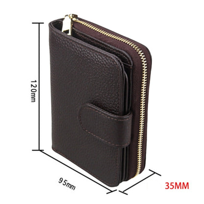 KB132 Female Style Full Grain Cow Leather Multifunctional RFID Wallet/ Card Bag/ Driving License Package(Coffee) - Wallets by PMC Jewellery | Online Shopping South Africa | PMC Jewellery | Buy Now Pay Later Mobicred