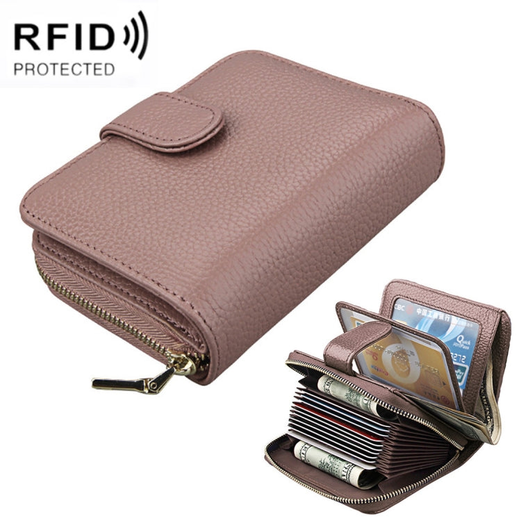 KB132 Female Style Full Grain Cow Leather Multifunctional RFID Wallet/ Card Bag/ Driving License Package(Pink) - Wallets by PMC Jewellery | Online Shopping South Africa | PMC Jewellery | Buy Now Pay Later Mobicred