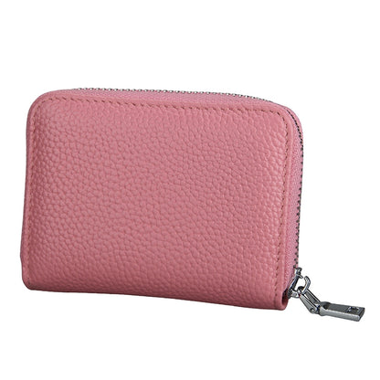 KB205 Antimagnetic RFID Litchi Texture Leather Zipper Large-capacity Card Holder Wallet(Pink) - Antimagnetic RFID Package by PMC Jewellery | Online Shopping South Africa | PMC Jewellery | Buy Now Pay Later Mobicred