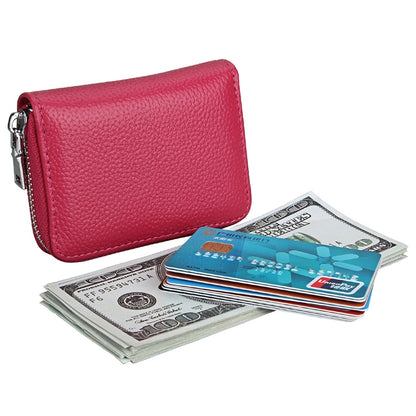 KB205 Antimagnetic RFID Litchi Texture Leather Zipper Large-capacity Card Holder Wallet(Rose Red) - Antimagnetic RFID Package by PMC Jewellery | Online Shopping South Africa | PMC Jewellery | Buy Now Pay Later Mobicred