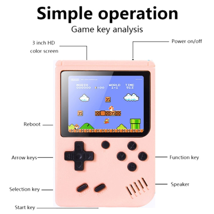 MK800 3.0 inch Macaron Mini Retro Classic Handheld Game Console for Kids Built-in 800 Games, Support AV Output (Green) - Pocket Console by PMC TechLife | Online Shopping South Africa | PMC TechLife